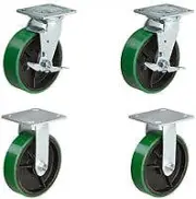 4" X 2" Tool Box Kit - Green Polyurethane Wheel - 3,200 Lbs Capacity Per Set of