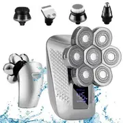5-in-1 Hair Trimmer Electric Shaver Rotary Razor Washing 7D Shaver Beard Nose Rechargeable Waterproof for Men