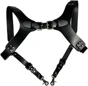 [STKARCV] Suspenders For Men Shoulder Strap Leather Suspenders Man For Pants Braces Adjustable Double Shoulders Harness Belt