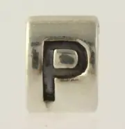 NEW Chamilia Charm - Letter Initial P Alphabet Retired Sterling Silver 925 Bead