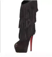 BNIB Christian Louboutin Highness Tina Fringe Boots 20th Anniversary Edition!!