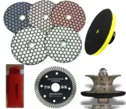 1" Full Bullnose Router Bit DRY Polishing Pad core bit 4" marble ceramic blade