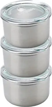 Mini Pots Smash Blue 3 Pack Food Storage - Microwave Safe