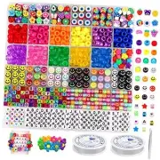 Bracelet Making Kit Pony Beads fruite Flower Polymer Clay Beads Letter Beads