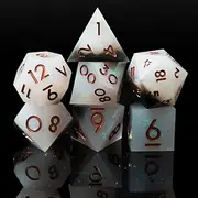 Sharp Edge DND Dice Set Handmade 7 Accessories Dice for Dungeons and Dragons TTRPG Games, Multi-Sided RPG Polyhedral Resin Sharp Edge Dice Roleplaying Games Shadowrun Pathfinder MTG