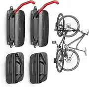 [monTEK] Swivel Bike Wall Mount, Bike Hangers for Garage, Wall Mount Bike Rack, Space Saving Sturdy Wall Bike Rack, Bike Hooks for Garage Wall, Bike Rack Garage Holds Up to 66 lbs, Red, 2 Pack