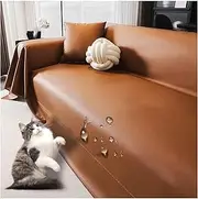 Waterproof PU Leather Sofa Covers, Scratch Proof Pet-Friendly Couch Protectors, Faux Leather Slipcovers Furniture Protector(180x180cm/71x71in)