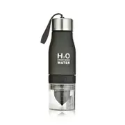 2Pcs Portable Plastic Bottle Kids Outdoor Sports Bottle Lemon Juicer Fruit Blender Capacity: 650ml(Black)