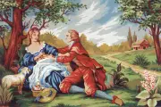 "Flirt" Printed Canvas Threads Kit for Tapestry Embroidery Gobelin L C963