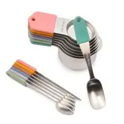 Magnetic Measuring Cups and Spoons Set, Stainless Steel 7 Multicolour 14 sets