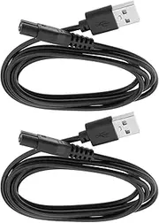 2Pcs Black Grooming Electric Shaver Charger Adapter Cable Replacement 1M 5V USB AC Power Adapter Compatible with Meridian Shave