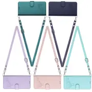 Leather Wallet Card Case Lanyard Strap Cover For Samsung S10 S20 S21 S22 S24 S23