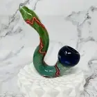 4.5" Handmade Thick Green Red Plasma Sherlock Tobacco Smoking Bowl Glass Pipes