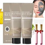 2Pcs Relief Mud Mask,Recovery Mud Mask,Deep Cleansing & Hydrating With Boryeong Mud,Hydrating & Moisturizing Deep Pore Cleanser Oil Control Mud Clay Mask