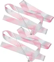 CORHAD 2Pcs Accessories Gymnastics Performing Ribbon Toy to Rotate Handle Gymnastics Streamers Dance Performing Streamer Colorful Party Ribbons Long Ribbon Decorate Fitness
