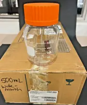 Corning 1397-500 500mL Wide Mouth Storage Bottle w/Cover & Trace Code Box 10