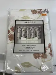 Bed Bath Beyond Floral Embroidered Lined Valance 52 X 17in One