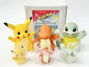 Vintage Pokemon Pikachu / Charmander / Squirtle Water Toys 1999 - New w/Box