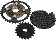 36T Chainring 420 Chain Kit, Aluminum Alloy Metal Cycle Sprocket Chain Set, Multifunction Motorcycle Driving Set for Cycling Accessories