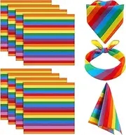[Fanfanwin] 300 Pcs Rainbow Bandana Rainbow Headband Scarf Gay Pride Accessories for Festivals Parties Gift 21.3 x 21.3 inch, Rainbow