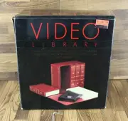 Video Library 5-Heavy Duty VHS or Betamax Videotape Holder Case Bookshelf Style