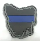 TAS Thin Blue Line, Police Rubber / PVC Patch, State, Hook Rear, TBL