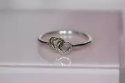NIB Pandora Heart to Heart 14k gold Ster RING 190927 60/9 RETIRED BAGTAG Pouch