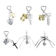 Fashionable Star Heart Key Pendant Keyring for Girl s Backpack or Phone Chain