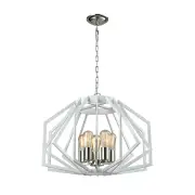 GAMBA Pendant Lamp Light Interior ES X 5 White Wide Angular Cage OD600mm
