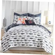 - Bakio Quilt Set - King/Cal King Quilt + Two King Pillow Shams -