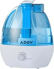 ADOV Humidifier, 2.5L Cool Mist Humidifier for Bedroom Home Baby Room with 360° Nozzle, Waterless Auto Shut-off, Up to 30 Hours 28db Whisper Quiet Air Humidifiers for Office, Plants, Living Room, Yoga