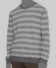 $395 Vince Men's Gray Wool/Cashmere Striped Pullover Sweatshirt Sweater Sz XXL