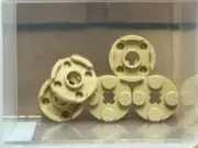 LEGO Parts - Tan Plate, Round 2 x 2 with Axle Hole - No 4032 - QTY 5