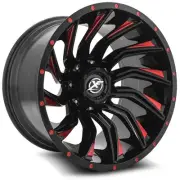 20x9 XF Off-Road XF-224 Gloss Black & Red Milled Wheel 5/6 Lug Blank (0mm)
