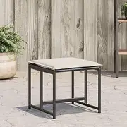 Generic Garden Stools with Cushions 4 pcs Black Poly Rattan