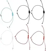 [Abaodam] 6pcs Back to School Friendship Bracelets Adjustable Woven Braided Rope Bracelets Elastic Anklet for Kids Girls Women Men