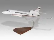 Dassault Falcon 8X Desk Wood Airplane New Model Small Scale 1/100