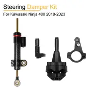Steering Damper Kit For Kawasaki Ninja 400 2018-2023 Stabilizer Moujnt Set Black