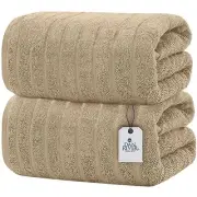 Luxury Jumbo Bath Sheets 2 Piece – 550 GSM (35x70 Inches) 100% Cotton Tan