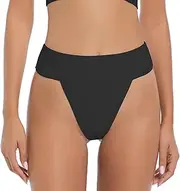[AFOLIRY] Women's High Leg High Cut Triangle Brazilian Cheeky Thong Bikini Bathing Suit Bottoms