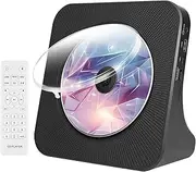 Desktop CD player with Bluetooth 5.0, CD player for home, CD player with integrated dual stereo speaker, portable CD player with FM radio/audio boombox/AUX/USB, black CD player