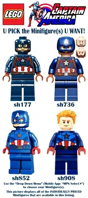 LEGO® U PICK Marvel Super Heroes CAPTAIN AMERICA Minifigures **NEW**