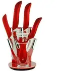 Zirconium Ceramic Knife Set Slicing Utility Paring Peeler Stand Holder Knives 6