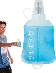 Collapsiblle Water Flask - Soft Bite Valve Ensures No Leaks, Compact Water Bottle | 150ml Portable Hydration Bladder, Water Container Hydration Pack for Biking, Hiking, Camping, Backpack Adventures
