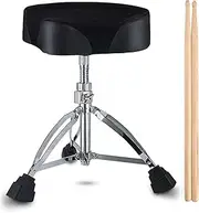 Adjustable Drum Throne with Comfortable Padded Seat for Adults Foldable Design for Guitar and Cello Players