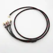 Hifi RCA Cable Audio Signal Wire 3.5mm Right Angled to 4 RCA Male Connector Cord