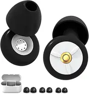 Silent Noise-Cancelling Sleeping Earplugs, Reusable Flexible Silicone Hearing Protection Ear Plugs for Sleep, Working, Swimming, Noise Reduction, Concerts (Black+White, One Size)