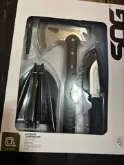 New SOG Ultimate Camping Kit Survival Prepper Field Knife Camp Axe Flint Tool