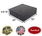 FoamRush 15" x 15" Charcoal High Density Upholstery Foam Wheelchair Cushion USA