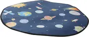 MAGICLULU Cartoon Planets Rug 1pc Round Floor Mat for Living Room Bedroom Safe Soft Play Mat